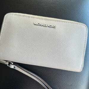 Michael Kors Light Gray Wristlet